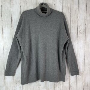 All Saints Gala Sweater Women’s M Roll Neck Gray Cashmere Side Vents